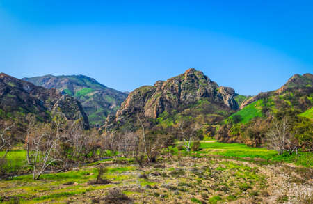 Malibu Creek State Park in the Santa Monica Mountains in spring 2019の写真素材