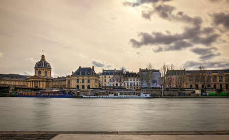Paris, France, Feb 2020, view of the Left Bank by the Academie Francaiseのeditorial素材