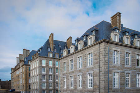 St-Malo, France, Sept 2020, view of some buildings of the city from the rampartsのeditorial素材
