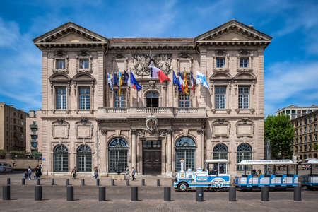 Marseille, France, May 2022, view of the City Hall facade at Quai du Port by the Old Portのeditorial素材