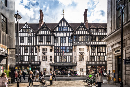 London, UK, Sept 2022, view of the Liberty facade, a luxury department store in the West Endの写真素材