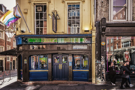 London, UK, Sept 2022, view of The Duke of Wellington facade, a pub in Sohoの写真素材