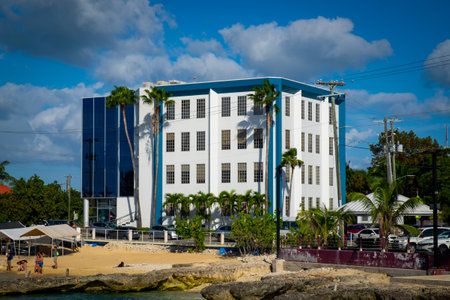 George Town, Grand Cayman, Cayman Islands, Jan 2023, the Harbour Centre office buildingの写真素材