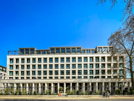 England, United Kingdom, April 17th 2023, view of a building, part of the redevelopment of the Chelsea Barracks in the City of Westminster boroughの写真素材