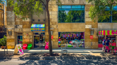 Texas, USA, May 29th 2024, view of Toy Joy, a toy store in downtown Austinの写真素材