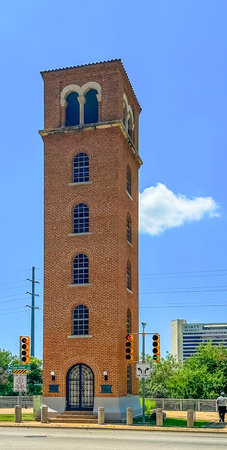 Texas, USA, May 29th 2024, view of Buford Tower and Kitchens Memorial Chimes, a bell tower in the heart of Austin by Lady Bird Lakeの写真素材