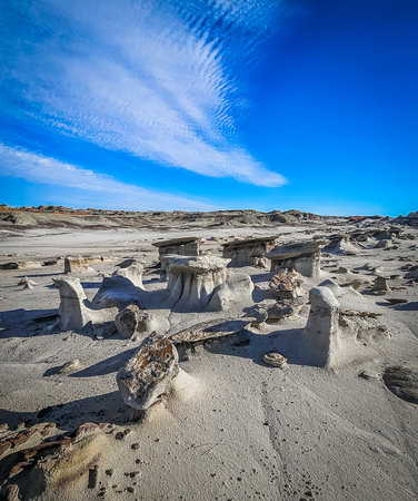 Rock formation on Bisti Badlands found in the Four Corners Region, New Mexicoの写真素材