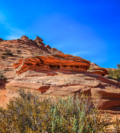 View of a rock formation on the trail, Arizonaの写真素材