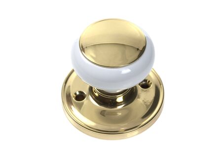 Door knob on pure white backgroundの写真素材