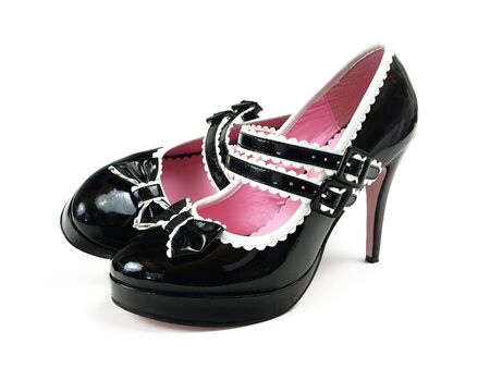 black and pink shoesの写真素材