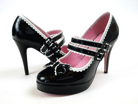 black and pink shoesの写真素材