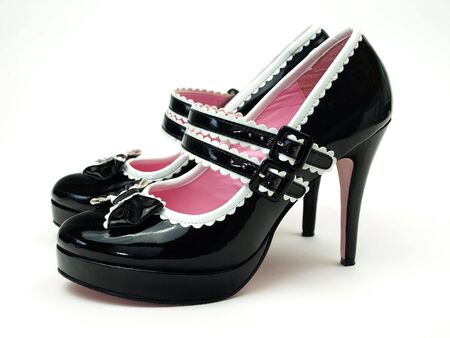 black and pink shoesの写真素材