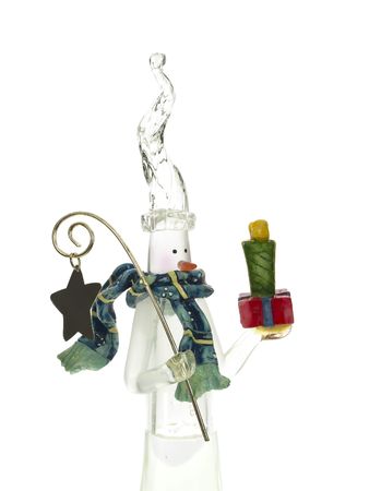 Snow man statuette portrait side viewの写真素材