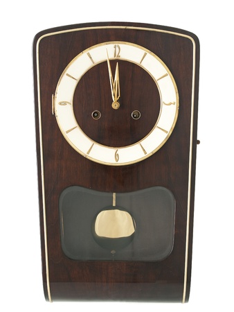 Grandmother wall clock on pure white backgroundの写真素材