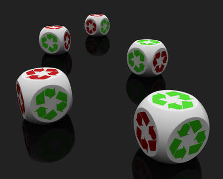 Recycle symbols isolated on black