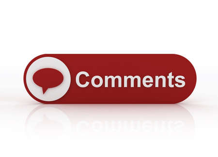 Comment button with a bubble on white background