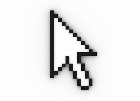3d black cursor isolated on white backgroundの写真素材