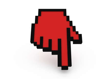 3d hand cursor isolated on white backgroundの写真素材