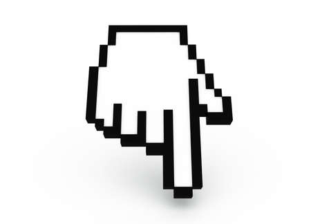 3d hand cursor isolated on white backgroundの写真素材