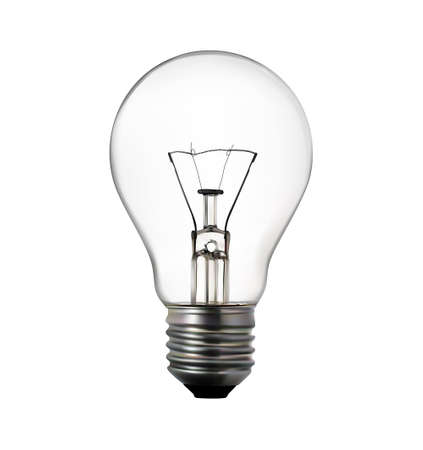 3d render of light bulb on whiteの写真素材