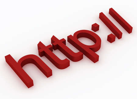 http:// red text isolated on white