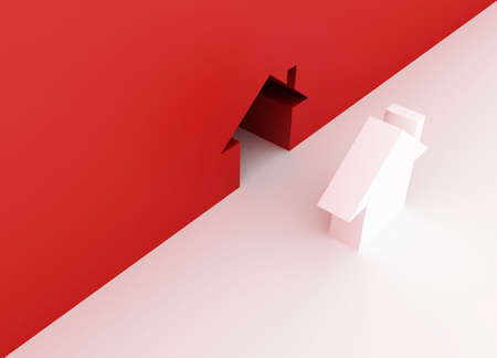 Fine 3d image metaphor of Red house signの写真素材
