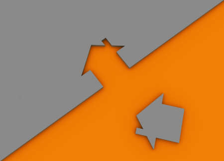 Fine 3d image metaphor of Orange house signの写真素材