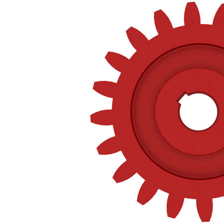 3d Render of red gear on white background. Large image Resolutionの写真素材