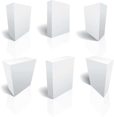 Perfect Blank 3d boxes Vectors. Six templatesのイラスト素材