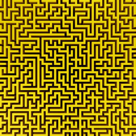 3d Render illustration of Simple yellow mazeの写真素材
