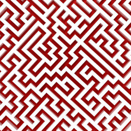 3d Render illustration of Simple red mazeの写真素材