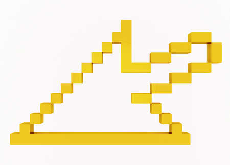 3d golden arrowの写真素材