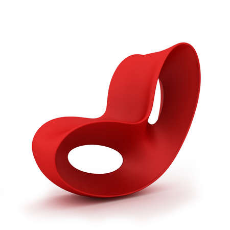 Modern red chair isolated on a white backgroundの写真素材