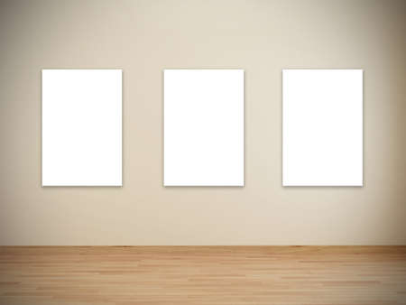 Blank frames in art galleryの写真素材