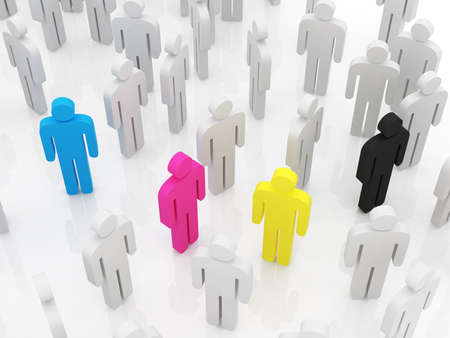 CMYK colour, concept with peopleの写真素材