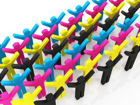 CMYK colour, concept with peopleの写真素材