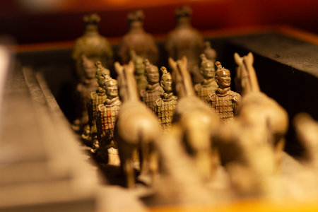 Terracota Warriors souvenir inside Pit 1 in Xian, China.のeditorial素材
