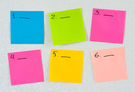 Plan of the week on stickers. Colored stickers. Office forms and blank stickers. Day of the week on...