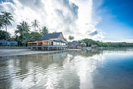 Houses by the sunny sea.のeditorial素材