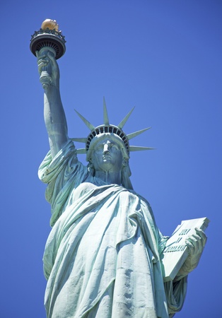 Statue of Liberty with blue skyの写真素材
