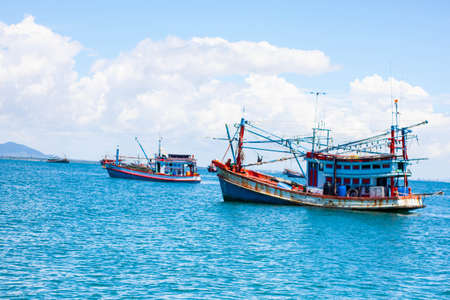 thailand fisherman boatのeditorial素材