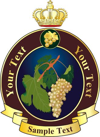 vector wine label with crownのイラスト素材