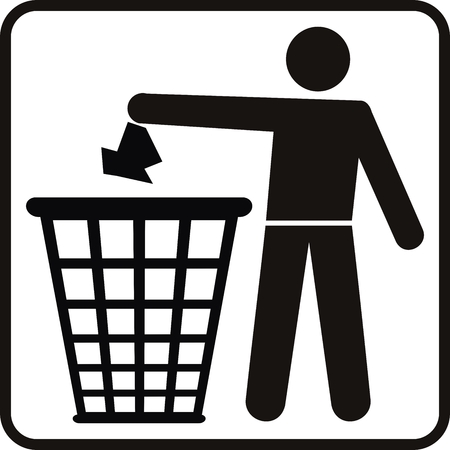 vector man and basket for ecologyのイラスト素材