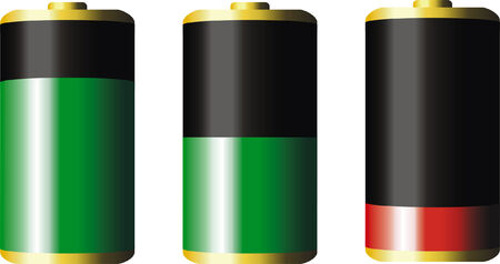 vector Battery with various loads. Isolated on withe backgroundのイラスト素材