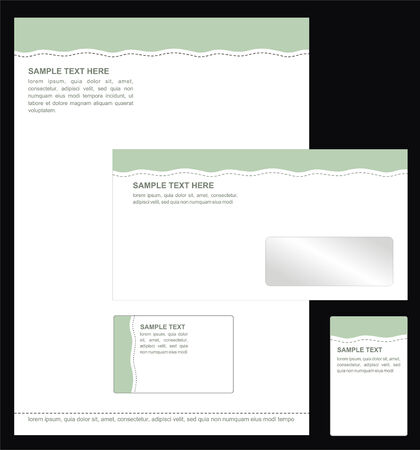 Business templates: card, letterhead and envelopeのイラスト素材