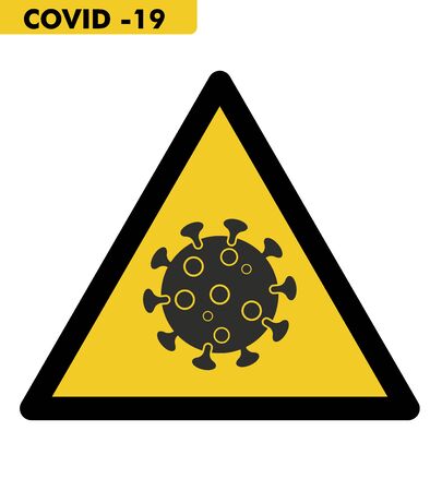 illustration of a danger sign for covid-19 virusのイラスト素材