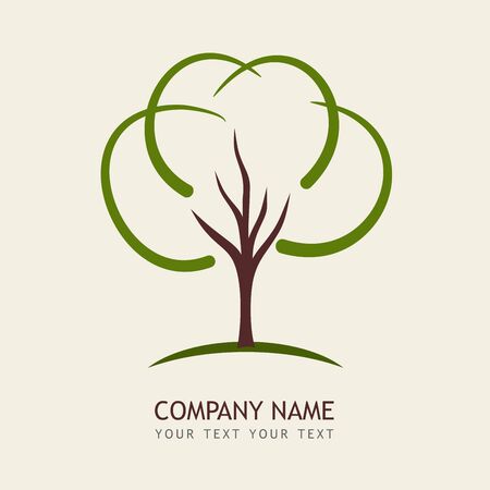 a tree. illustration for a company that deals with green, organic or natureのイラスト素材