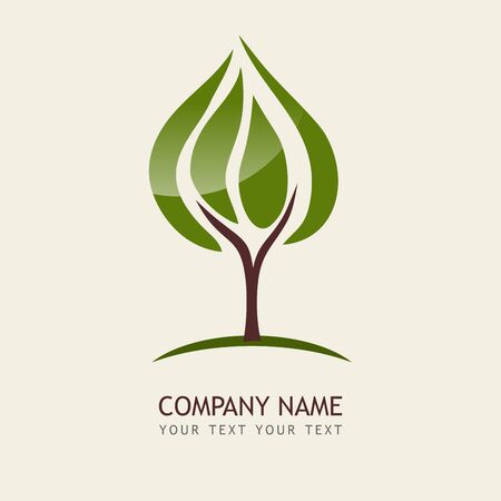 a tree. illustration for a company that deals with green, organic or natureのイラスト素材