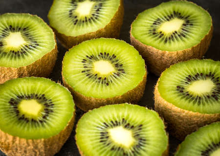 Fresh Organic Sliced Kiwi Fruitの写真素材