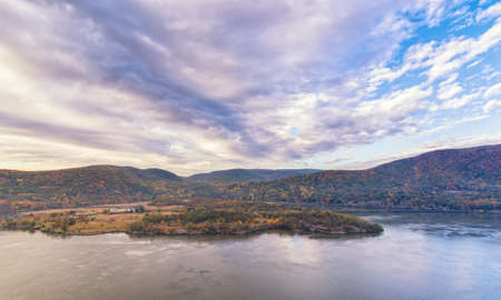 View of agriculture on the hudson river near Bear Mountain New York Stateの写真素材